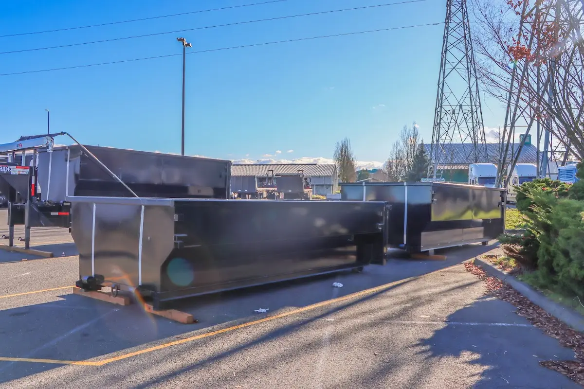 Roll-off dumpster ready for waste disposal at job site for Construction Dumpster Rental in Port Huron